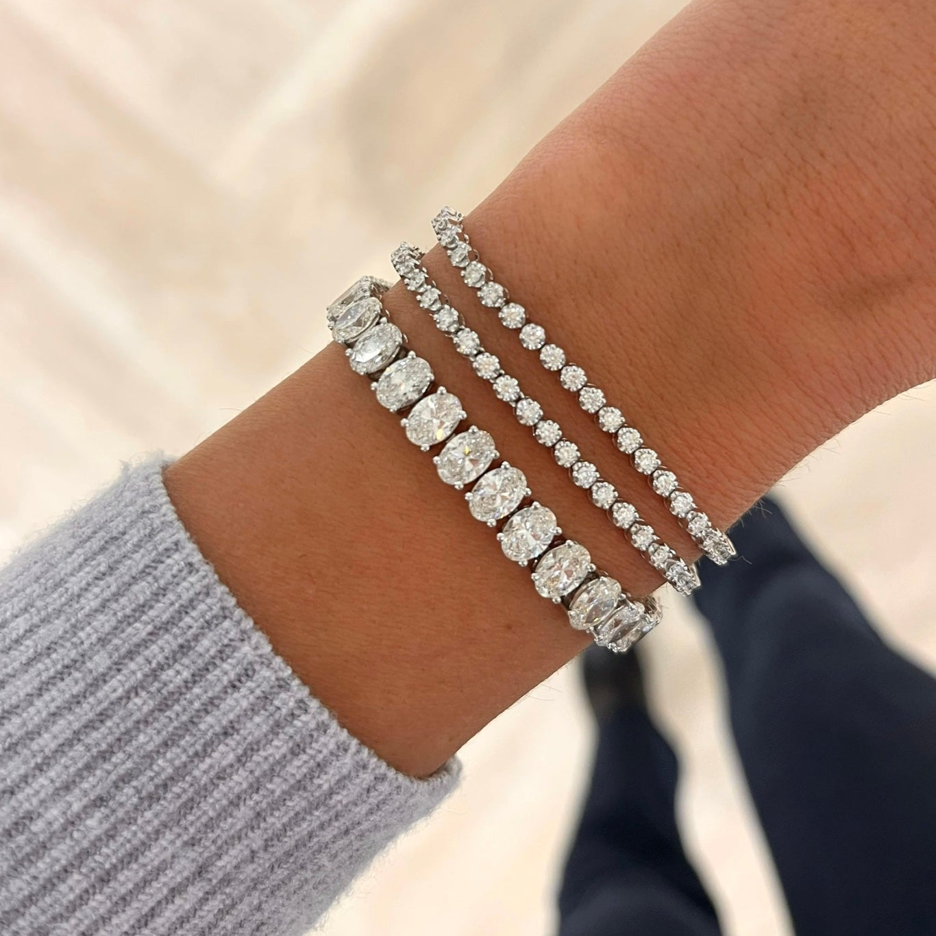 Giselle Oval Diamond Tennis Bracelet 18.90 ctw – RWFJ