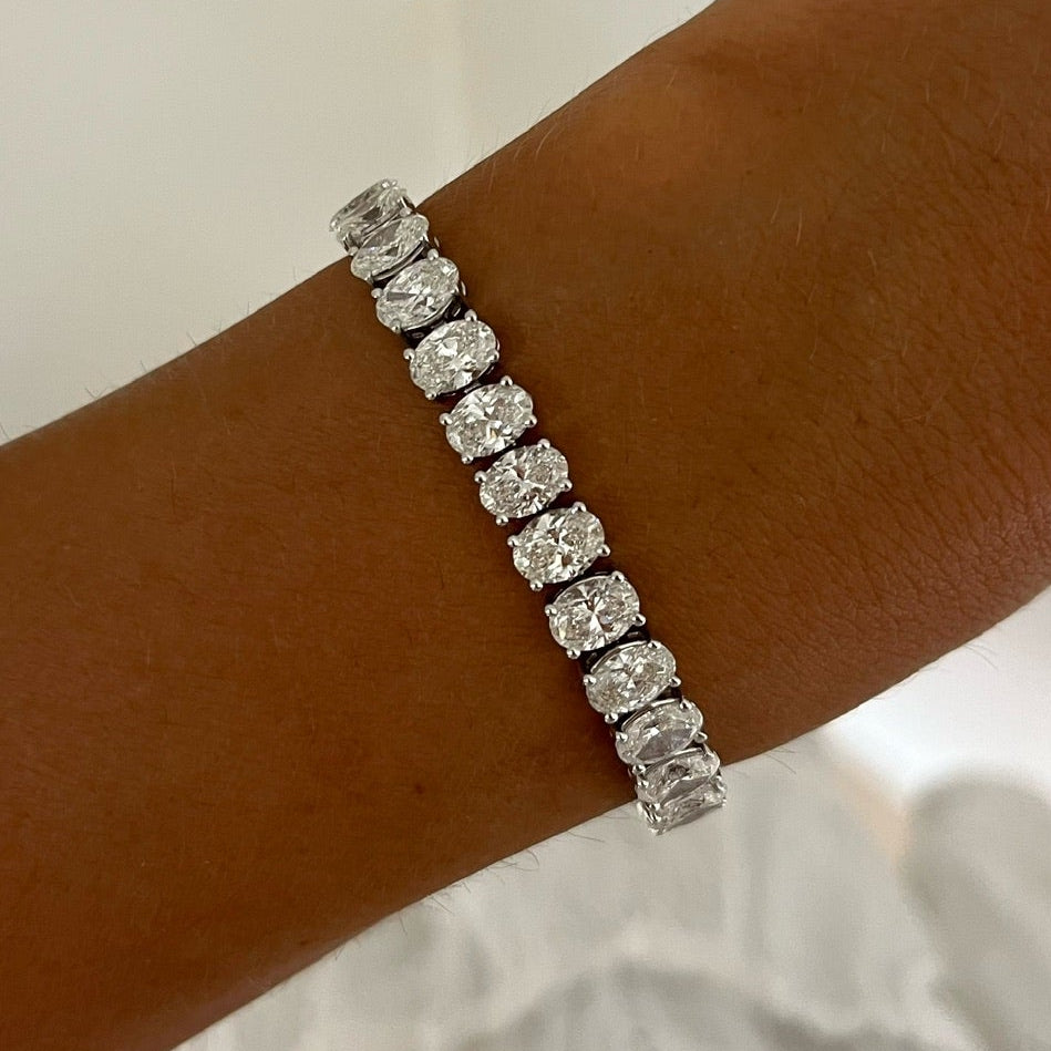 Giselle Oval Diamond Tennis Bracelet 18.90 ctw
