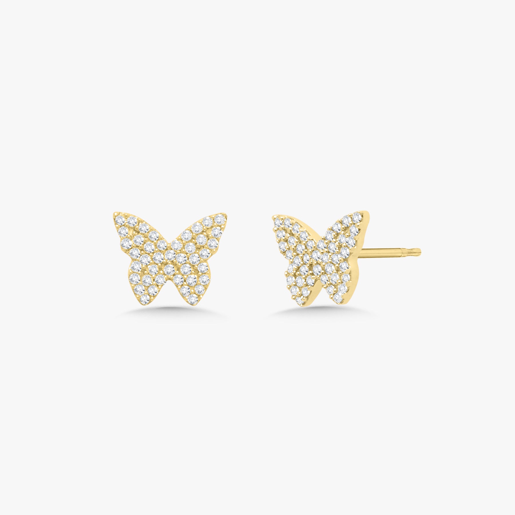 10 Karat White Gold Curved Bar Stud Ladies Womens Earrings with Butterfly Push Back Closure on sale