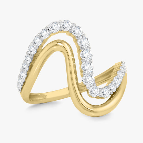 Swoop Gold & Diamond Ring 0.72 ctw