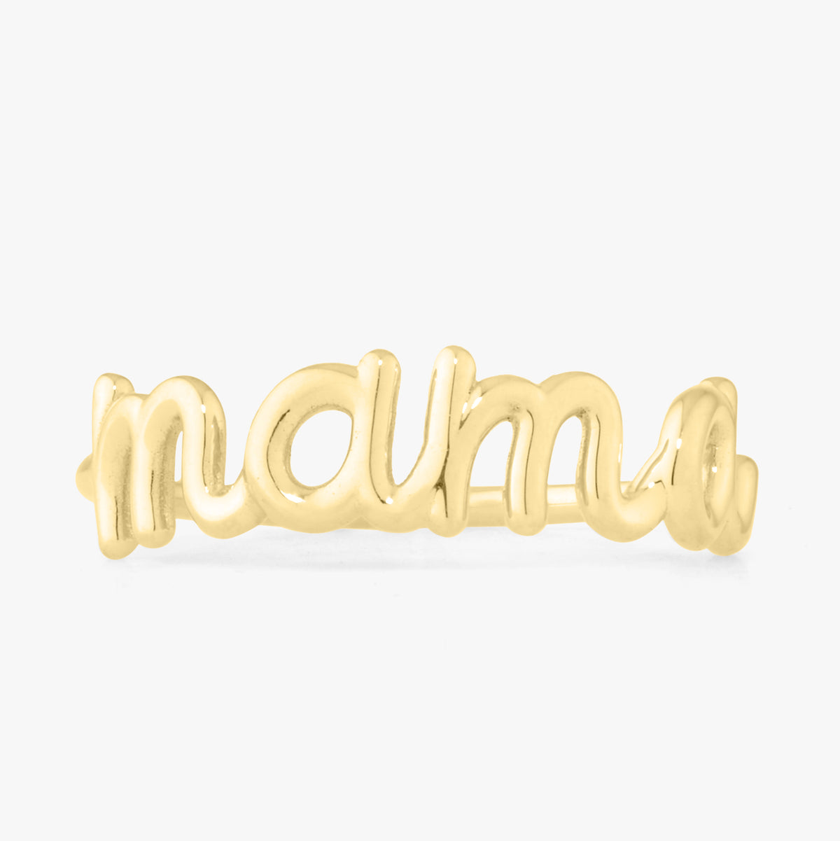 "Mama" Gold Wire Script Ring