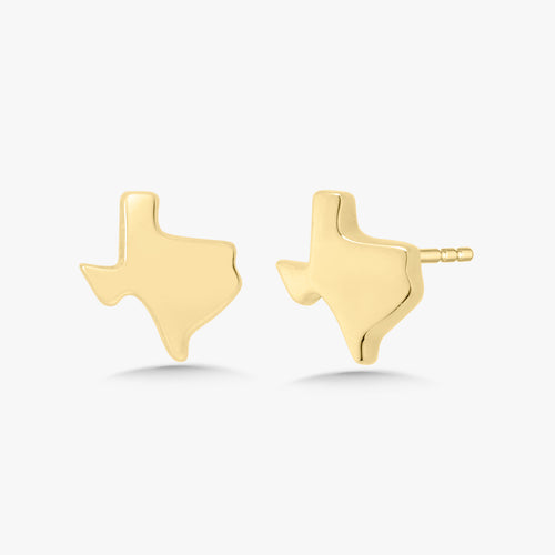 Lone Star Tiny Texas Gold Stud Earrings