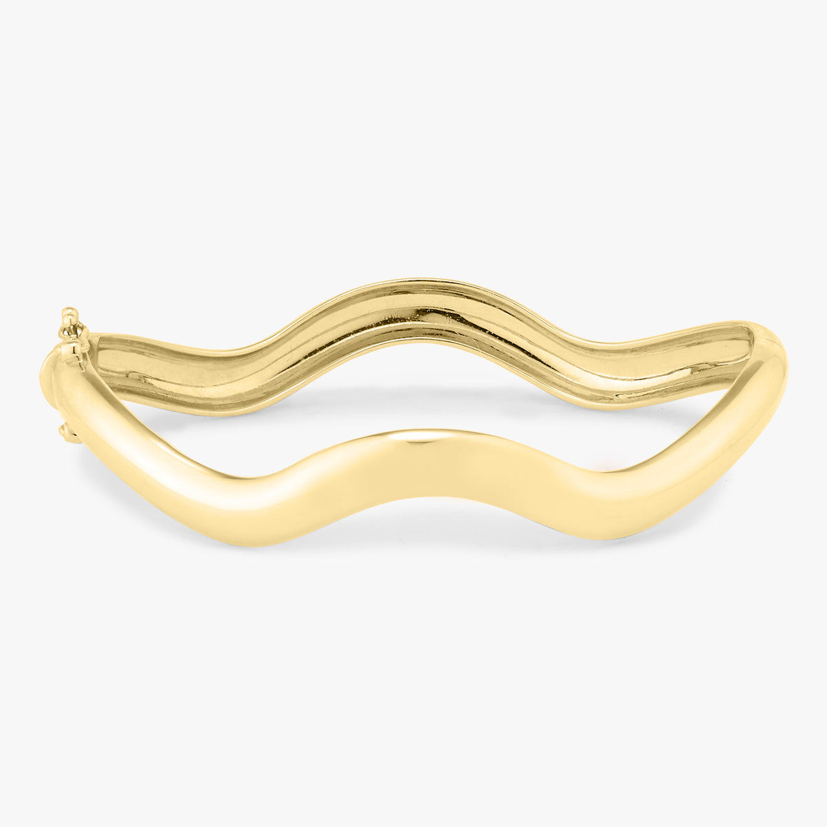 Welle Wavy Polished Gold Bangle Bracelet