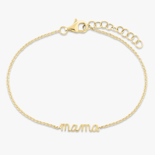 Dainty "Mama" Gold Wire Script Bracelet