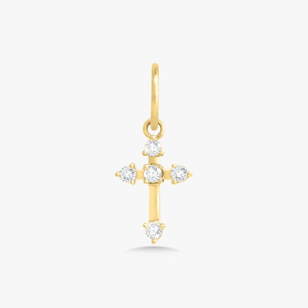 Magdala Mini Gold & Diamond Cross Charm