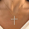 Gracie Scalloped Diamond Cross Necklace 2.56 ctw