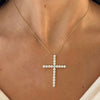 Gracie Scalloped Diamond Cross Necklace 2.56 ctw