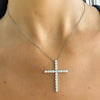 Gracie Scalloped Diamond Cross Necklace 2.56 ctw