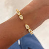Graduated Fancy Light Yellow Pear Bangle Cuff 
