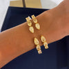 Graduated Fancy Light Yellow Pear Bangle Cuff 18.70 ctw