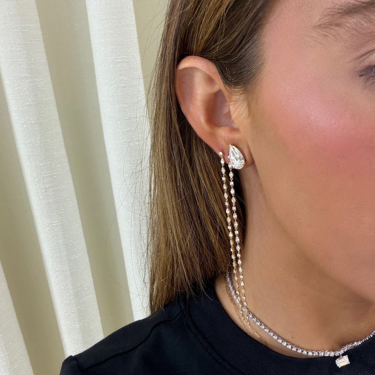 Hale Diamond Chain Duster Stud Earrings
