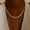 Hall Heart Bezel Set Diamond Tennis Necklace 11.80 ctw