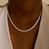 Hall Heart Bezel Set Diamond Tennis Necklace 11.80 ctw