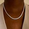 Hall Heart Bezel Set Diamond Tennis Necklace 11.80 ctw
