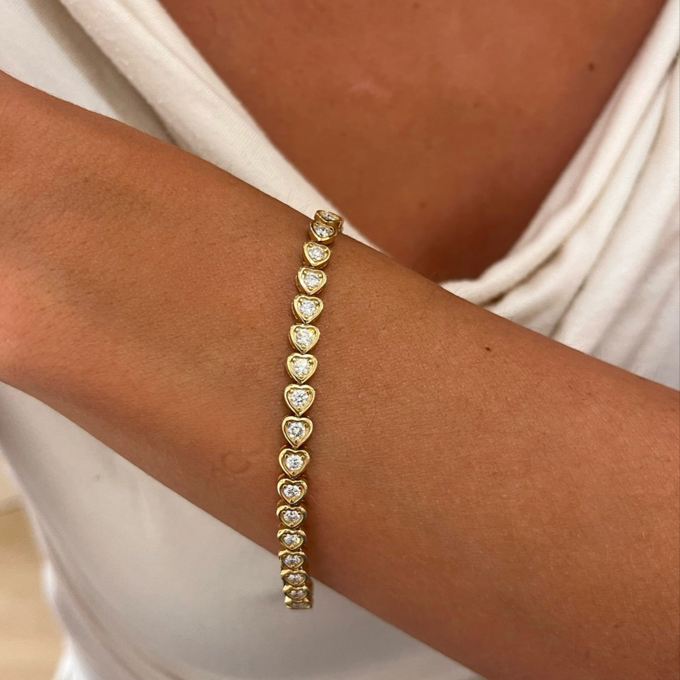 Harley Diamond Heart Bezel Tennis Bracelet 2.17 ctw – RWFJ