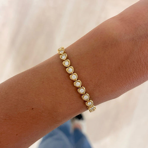 Harley Diamond Heart Bezel Tennis Bracelet 2.17 ctw