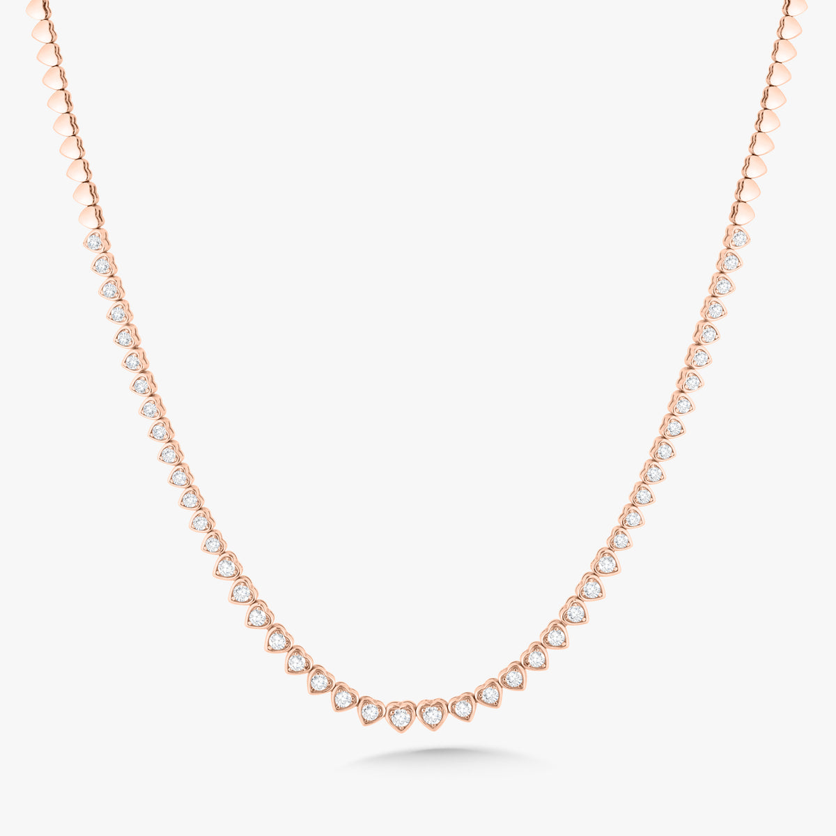 Harley Graduated Diamond Heart Bezel Tennis Necklace 2.87 ctw