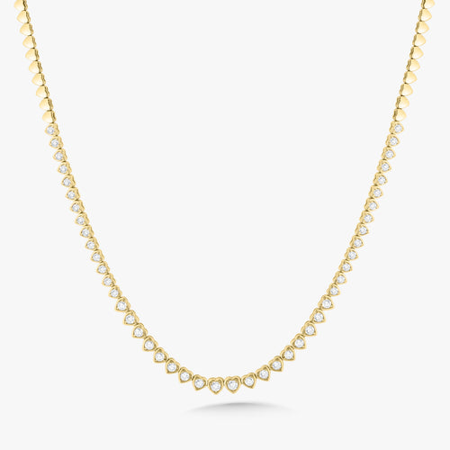 Harley Graduated Diamond Heart Bezel Tennis Necklace 2.87 ctw