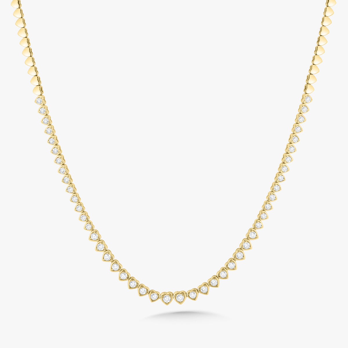 Harley Graduated Diamond Heart Bezel Tennis Necklace 2.87 ctw