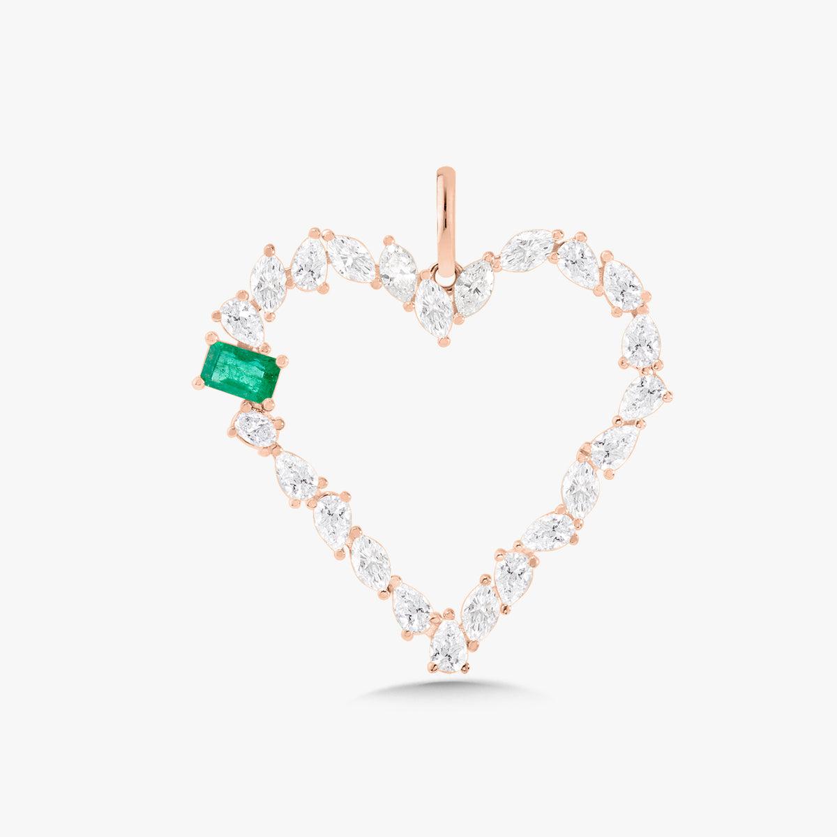 Multi Mixed Shape Heart Charm with Birthstone Accent 2.35 ctw