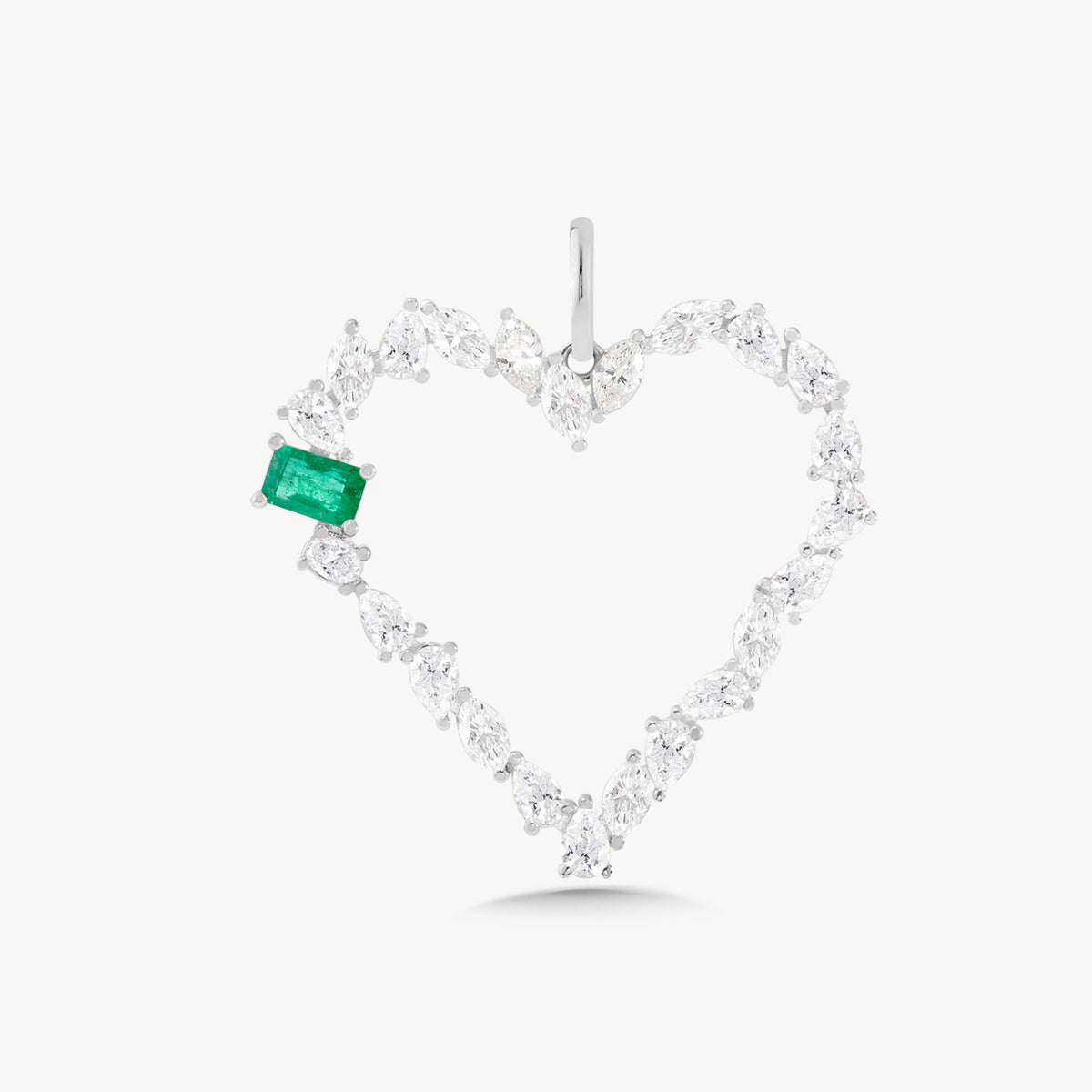 Multi Mixed Shape Heart Charm with Birthstone Accent 2.35 ctw
