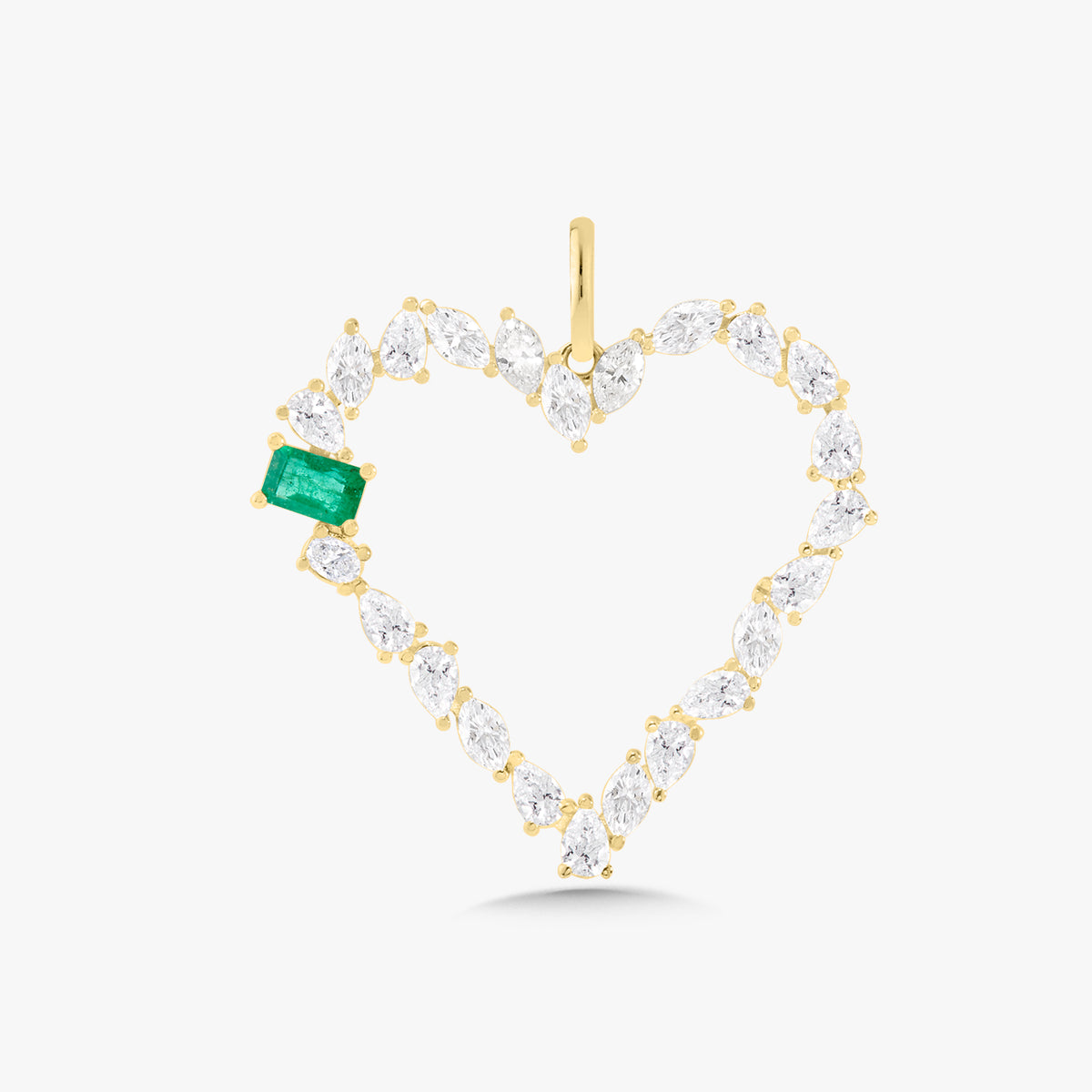 Multi Mixed Shape Heart Charm with Birthstone Accent 2.35 ctw