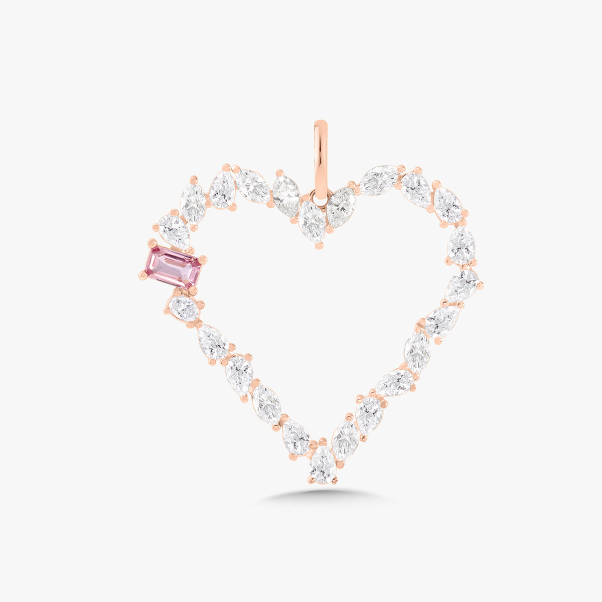 Multi Mixed Shape Heart Charm with Birthstone Accent 2.35 ctw