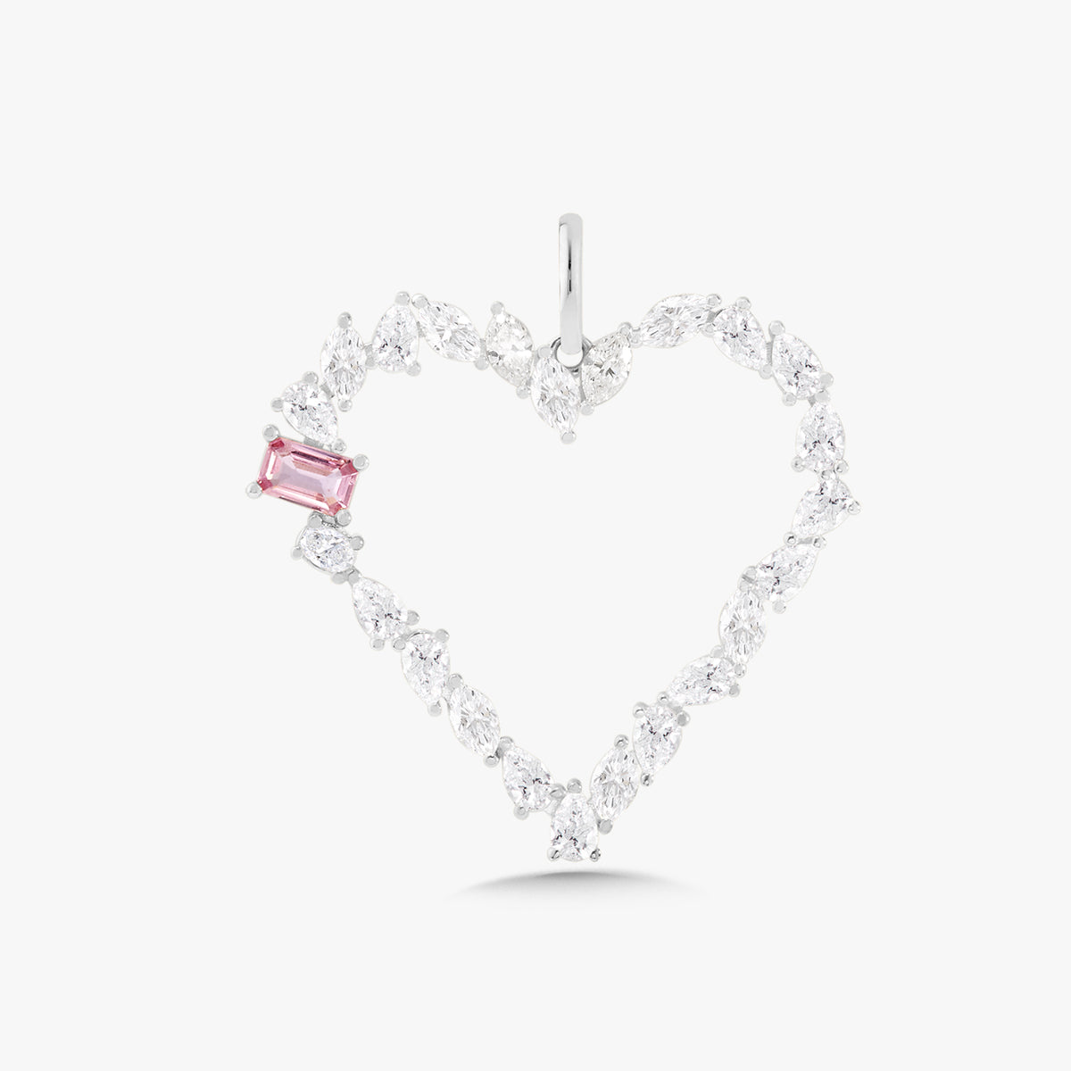 Multi Mixed Shape Heart Charm with Birthstone Accent 2.35 ctw