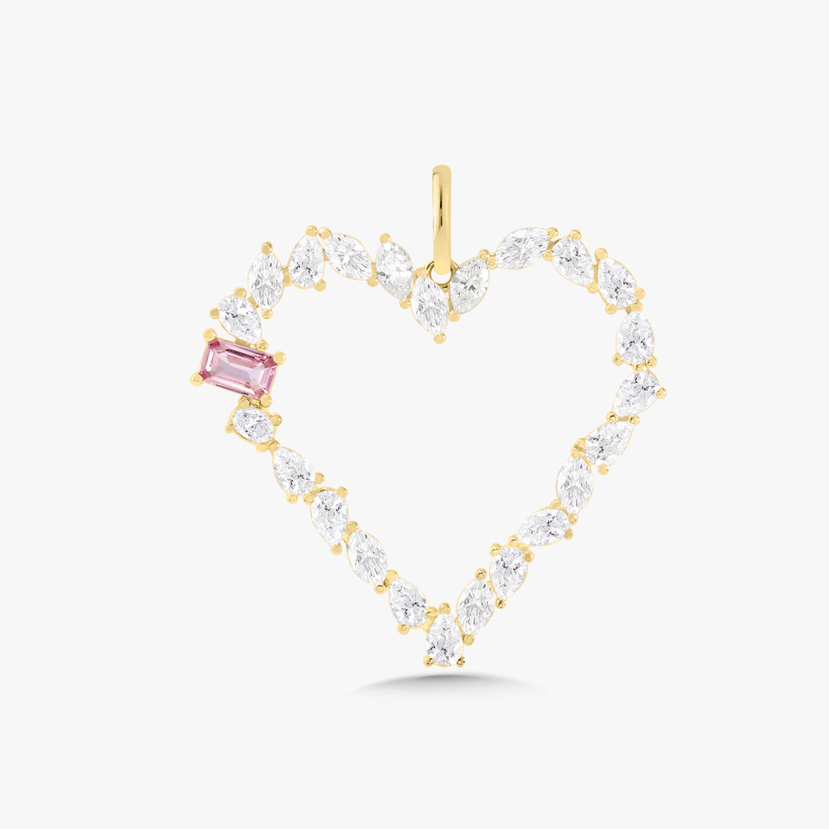 Multi Mixed Shape Heart Charm with Birthstone Accent 2.35 ctw