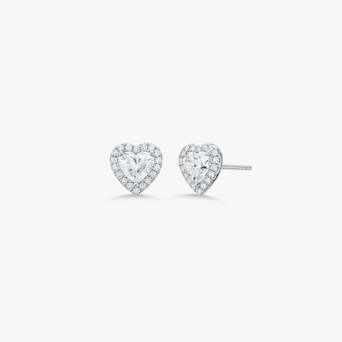 Heart Diamond Halo Studs 1.25 ctw