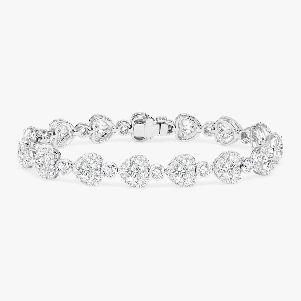 Khyla Heart Halo Diamond Tennis Bracelet 12 ctw