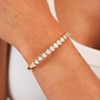 Heart Shaped Diamond Bezel Bangle Bracelet 