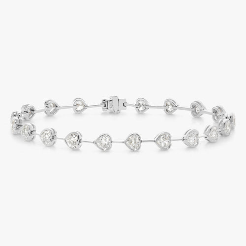 Heart Station Diamond Tennis Bracelet 5.00 ctw