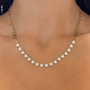 "Heart to Heart" Adjustable Pave Diamond Tennis Necklace