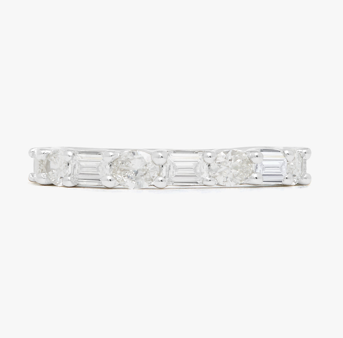 Henri East to West Oval & Emerald Cut Diamond Band 1.45 ctw