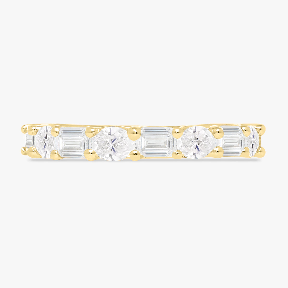 Henri East to West Oval & Emerald Cut Diamond Band 1.45 ctw