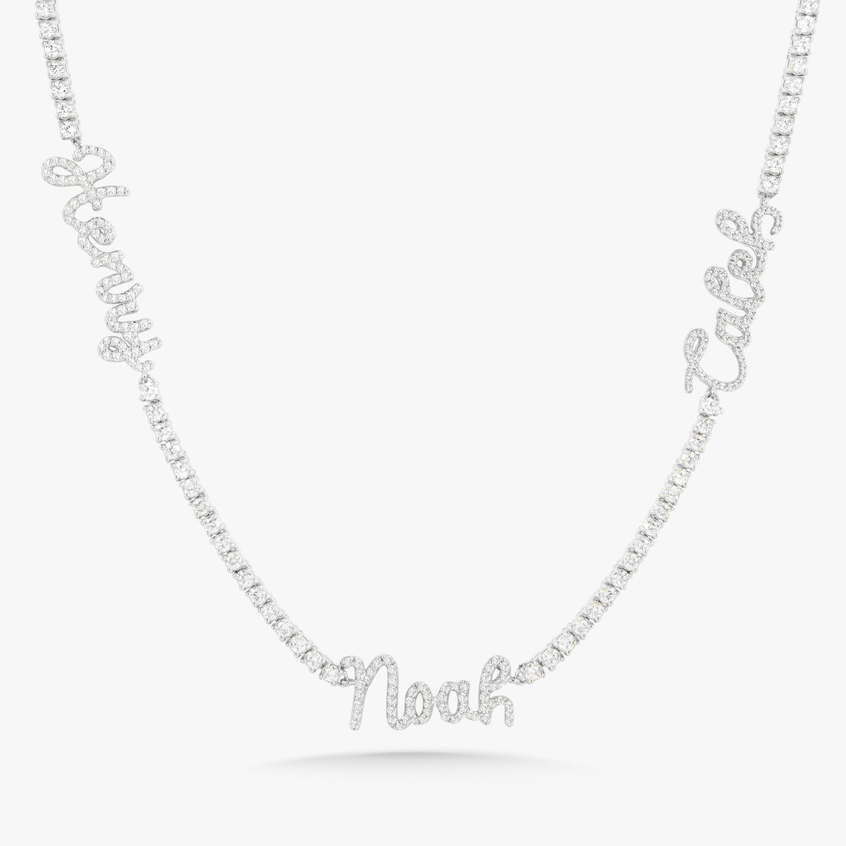 Custom Handwritten Diamond Name Tennis Necklace