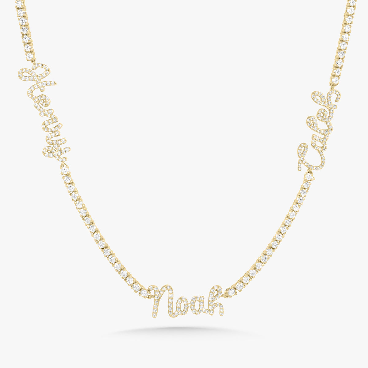 Custom Handwritten Diamond Name Tennis Necklace