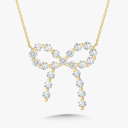 Midi Charlie Cloud® Floating Diamond Hollis Bow Necklace 2.65 ctw