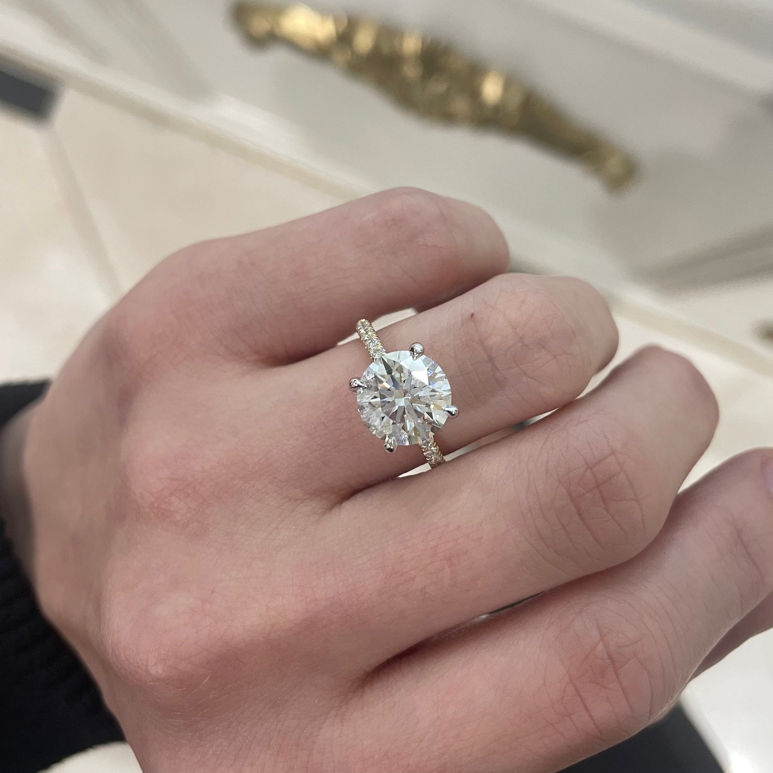 3.05 ct Brilliant Round Cut Designer Simulated CZ Purple Alexandrite VVS1 S Boucheron 3.05 Carat Engagement Ring