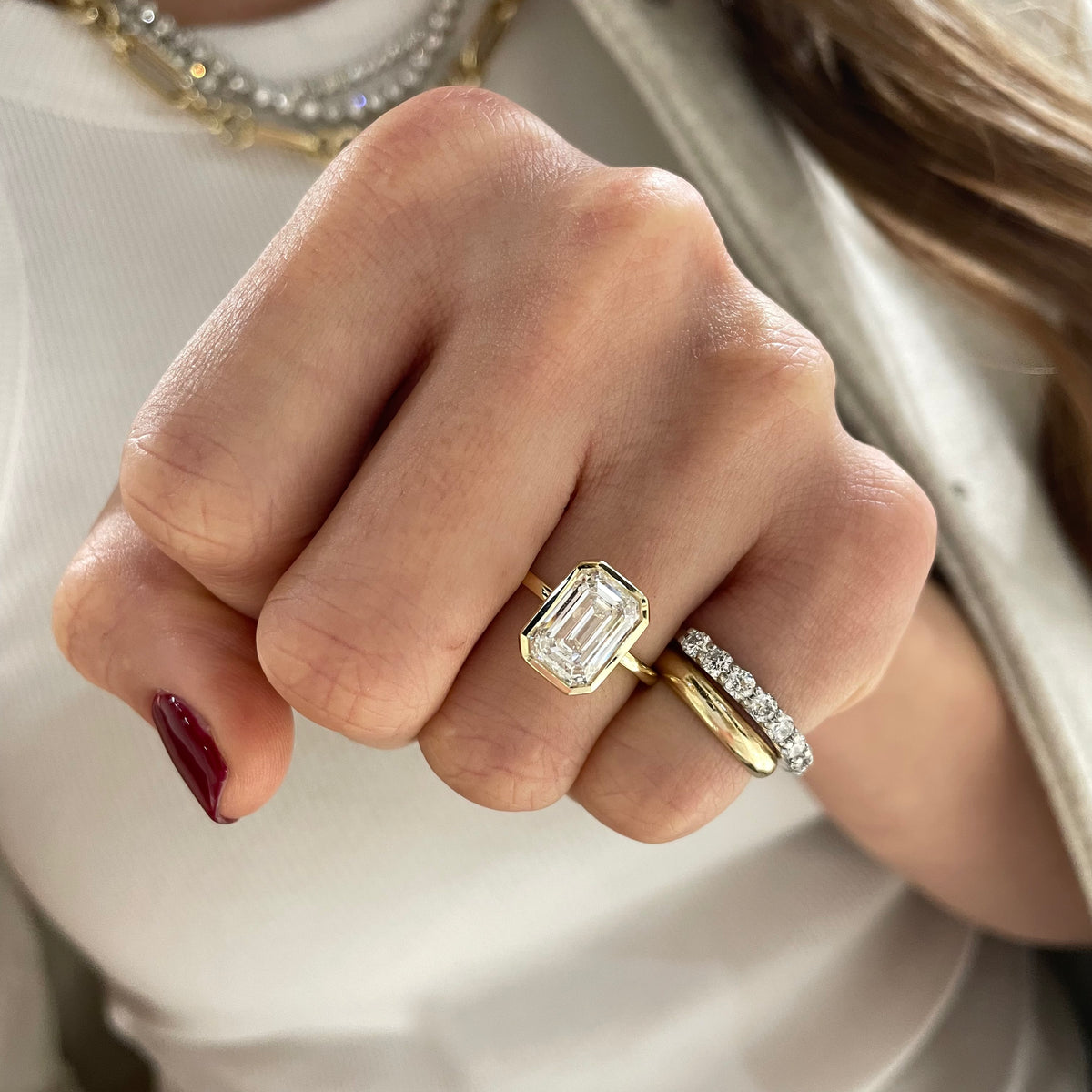 Emerald cut best sale lab diamond