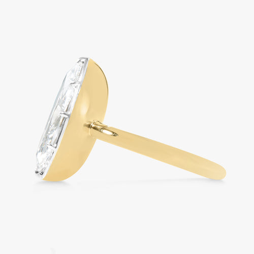 4.03ct Lab Grown Moval Cut Diamond in a Georgian Bezel Setting