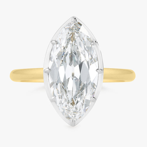 4.03ct Lab Grown Moval Cut Diamond in a Georgian Bezel Setting
