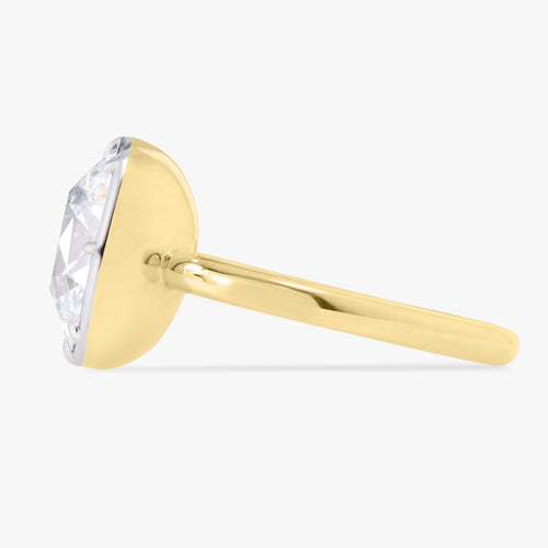 5.05ct Lab Grown Antique Cushion Cut Diamond in a Georgian Bezel Setting
