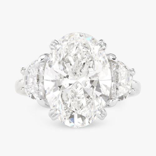 6.01ct Lab Grown Oval Diamond in a Half Moon Setting