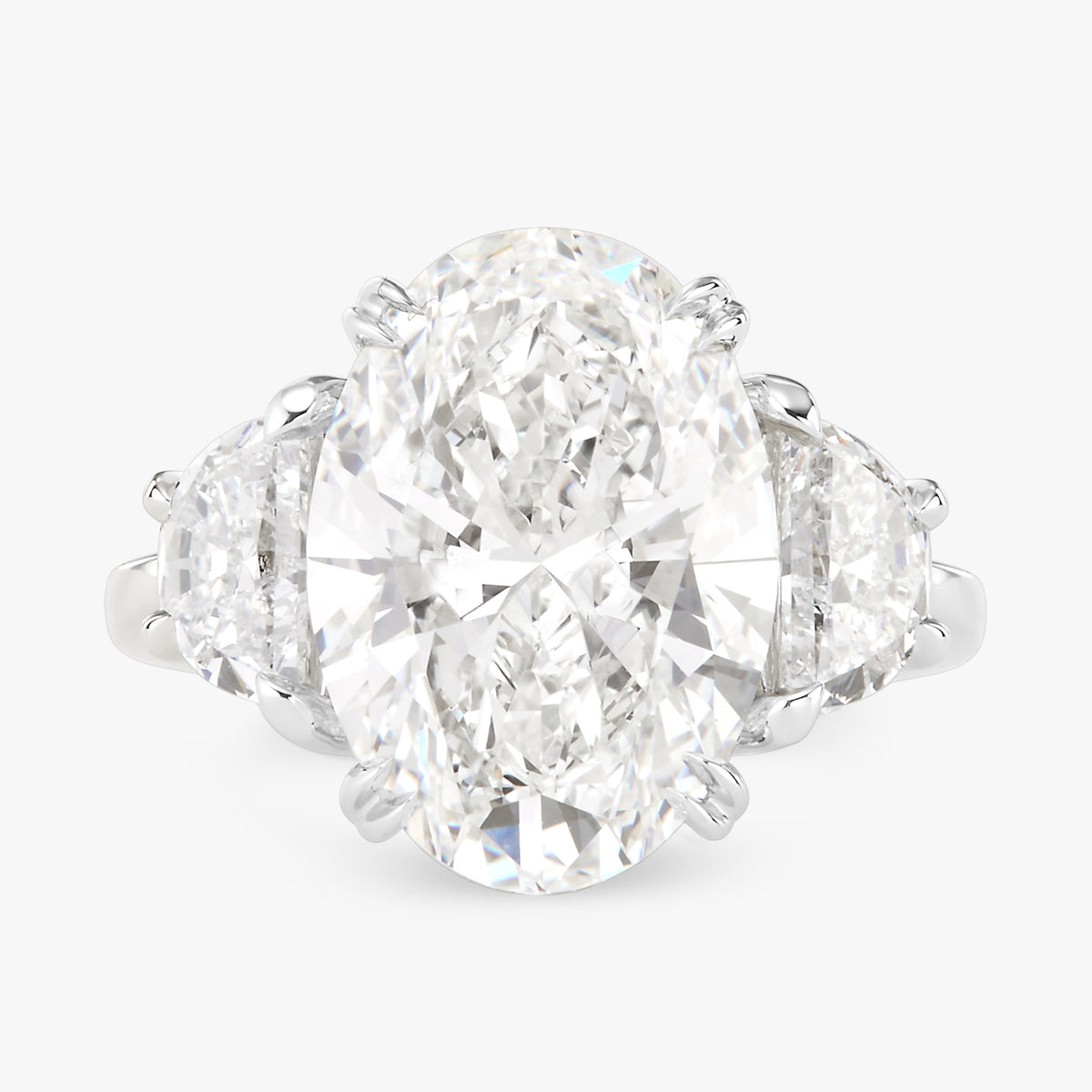 6.01ct Lab Grown Oval Diamond in a Half Moon Setting