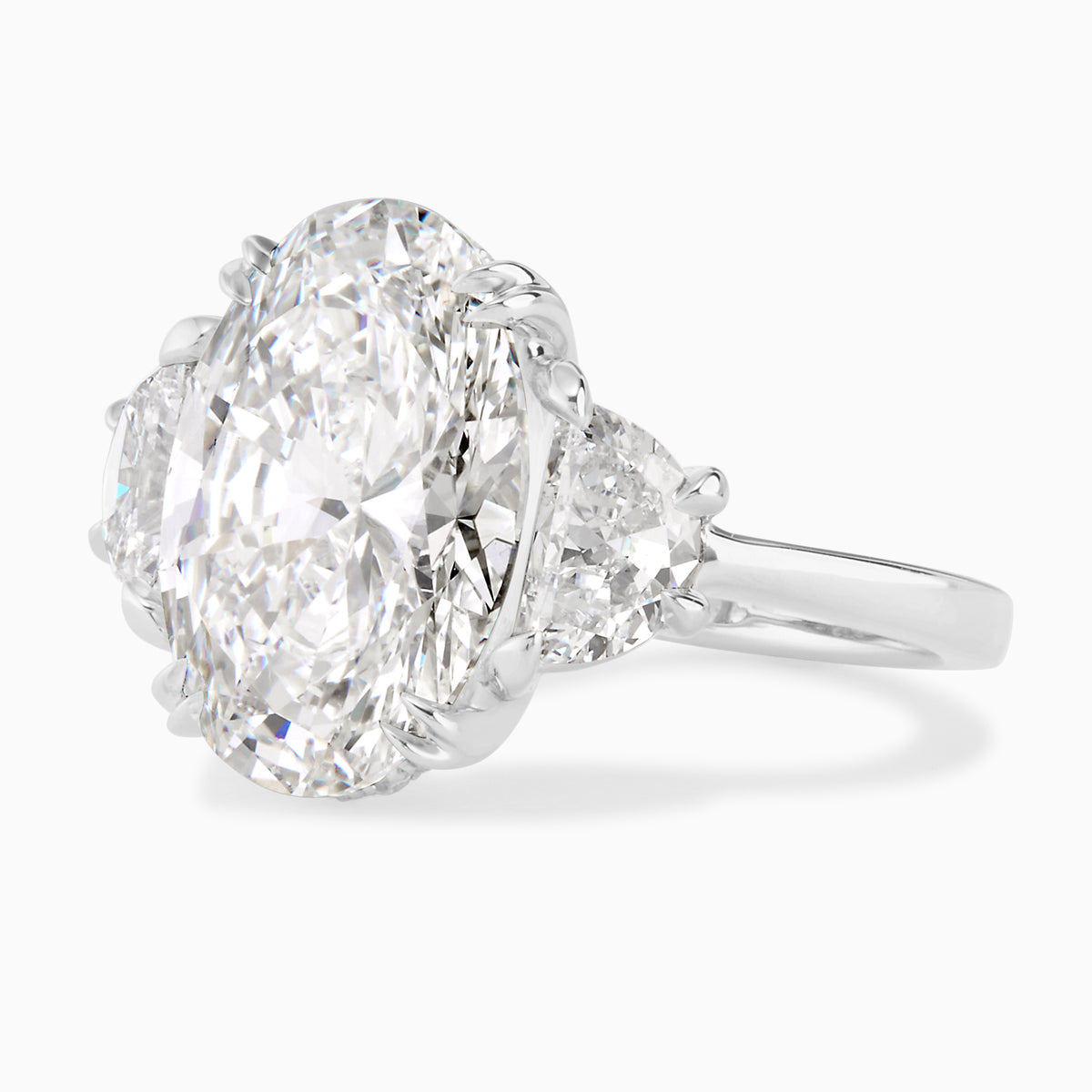 6.01ct Lab Grown Oval Diamond in a Half Moon Setting