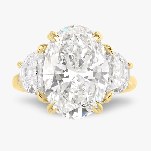 6.05ct Lab Grown Oval Diamond in a Half Moon Setting