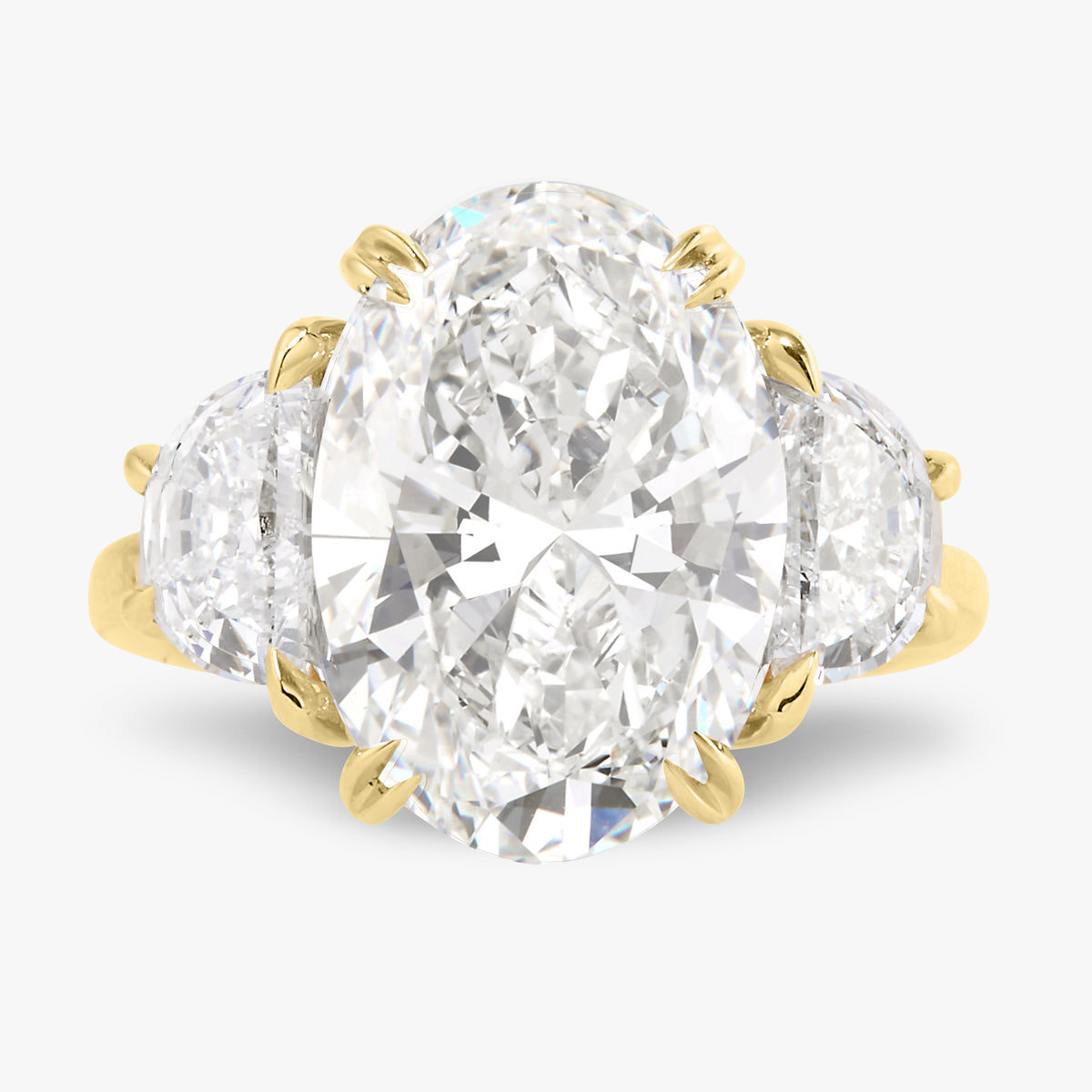 6.05ct Lab Grown Oval Diamond in a Half Moon Setting