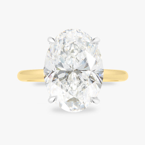 6.40ct Lab Grown Oval Diamond in a Solitaire Setting